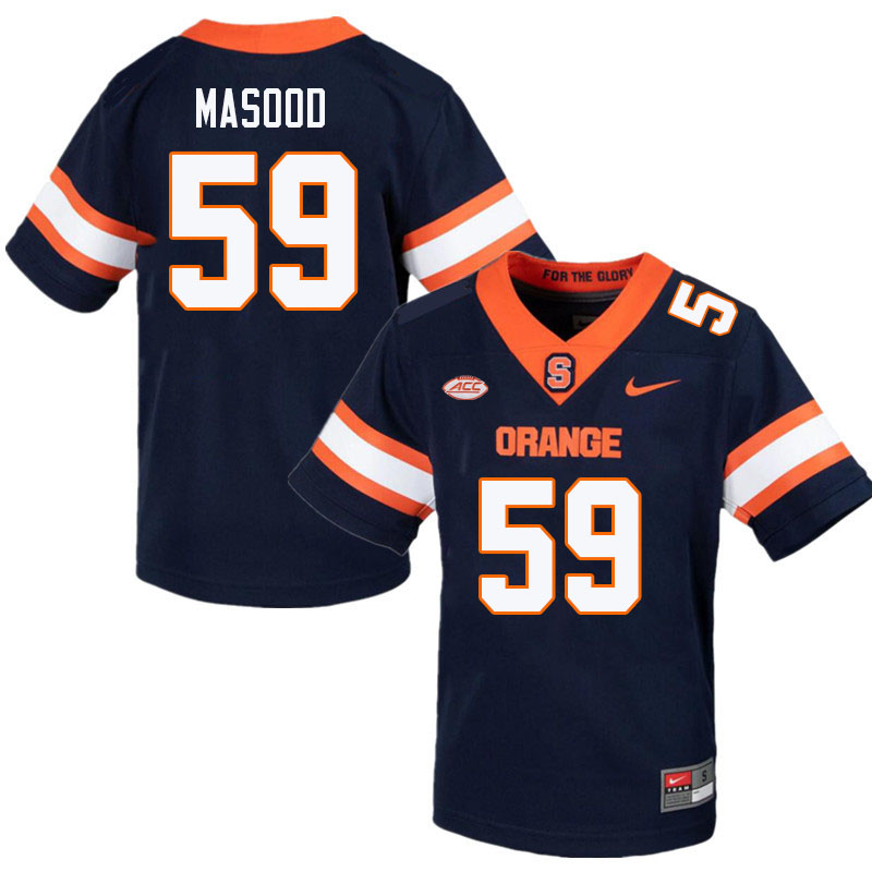 Men-Youth #59 Ahmad Masood Syracuse Orange 2023 College Football Jerseys Stitched-Navy